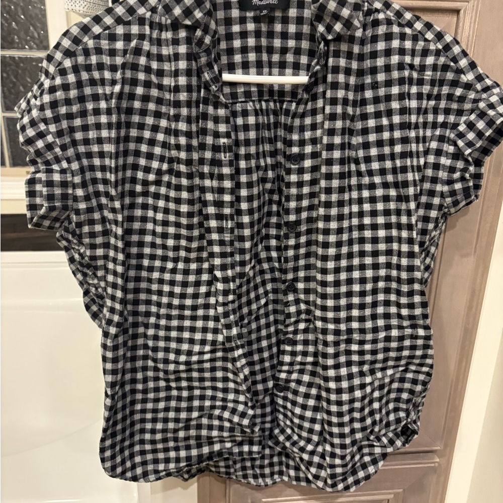 Madewell women’s button down checkered top